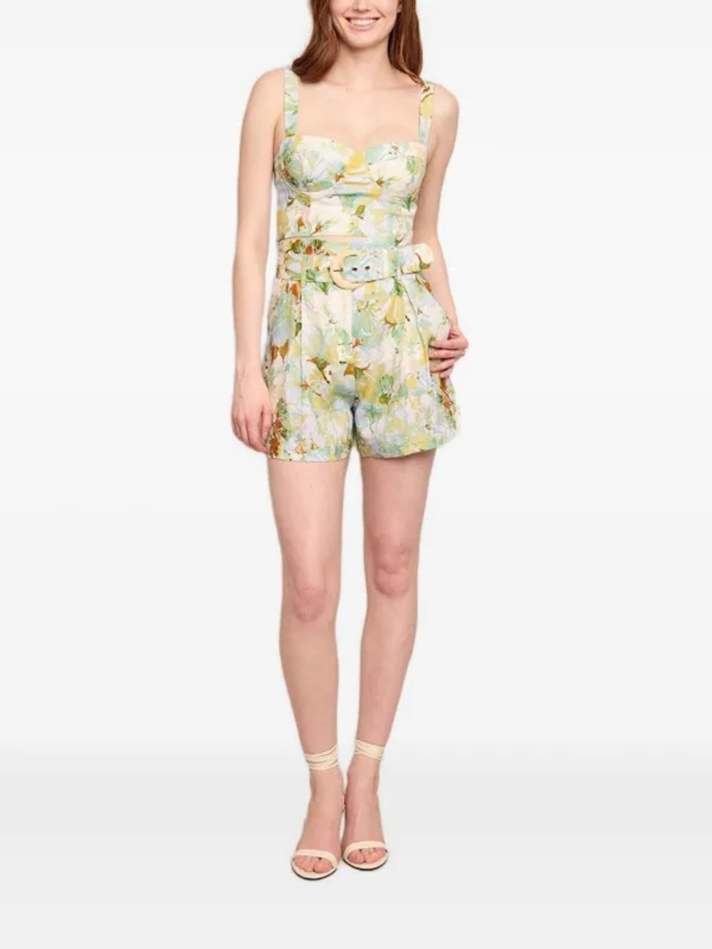 NEW Cara Cara Belted Floral Linen Shorts Palmer $395 Size 4 * 1072